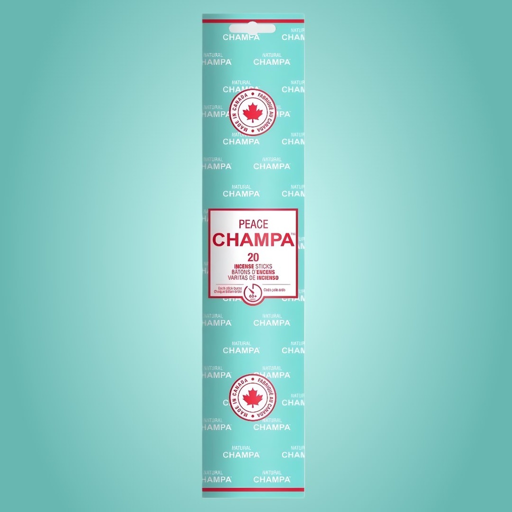 Peace Champa 11 Inch Incense Sticks | Pack of 20 | Soothing Aromatic Experience