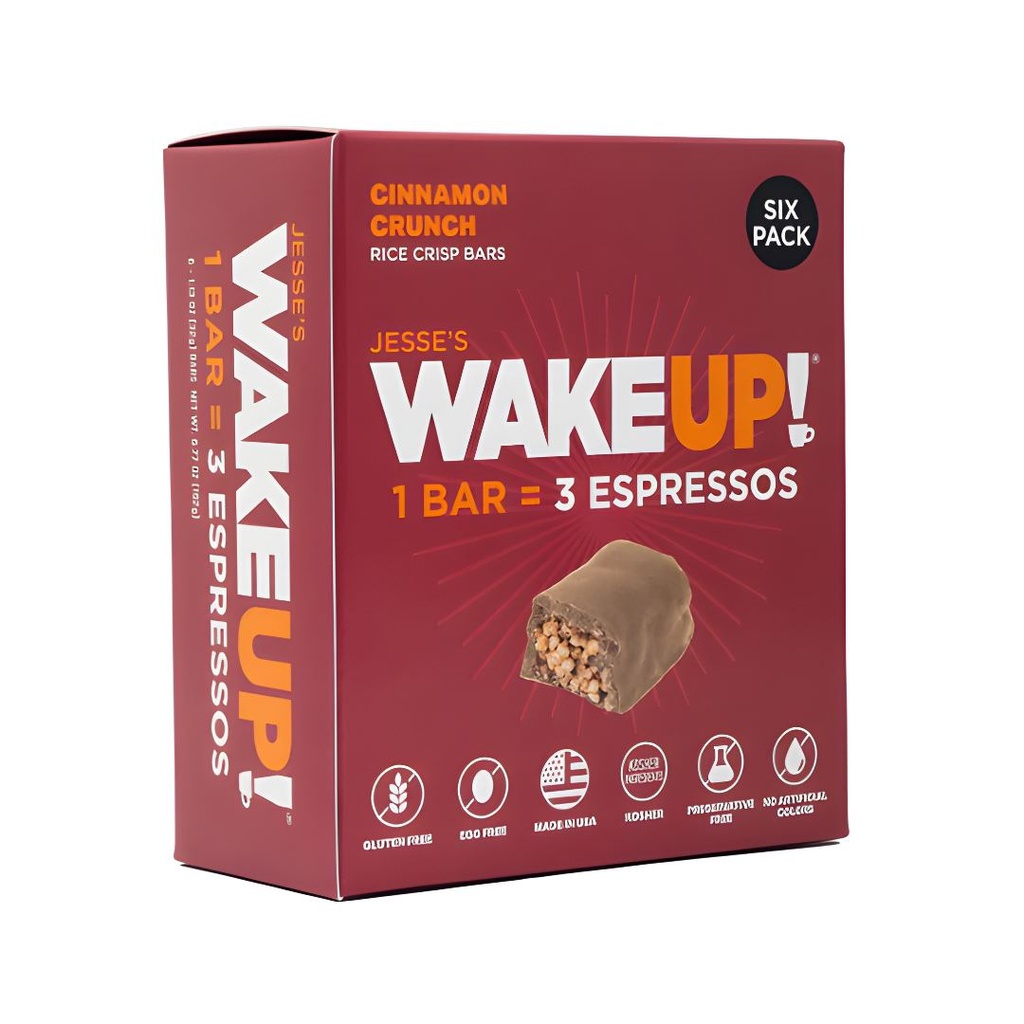 Barra Energética de Crujiente de Canela WAKEUP de Jesse - Caja de 6