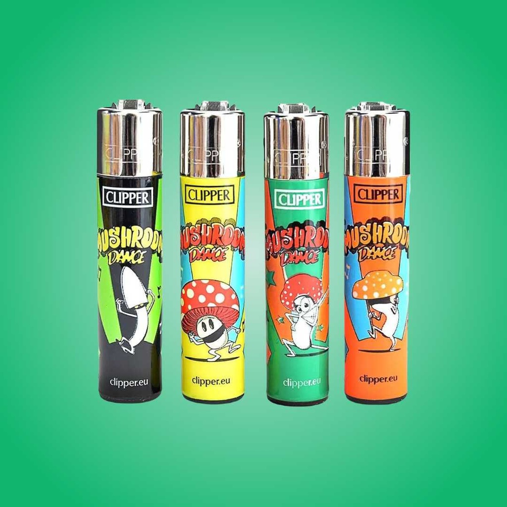 Clipper Lighter Refillable - Mushroom Dance Series in Four Funky Designs