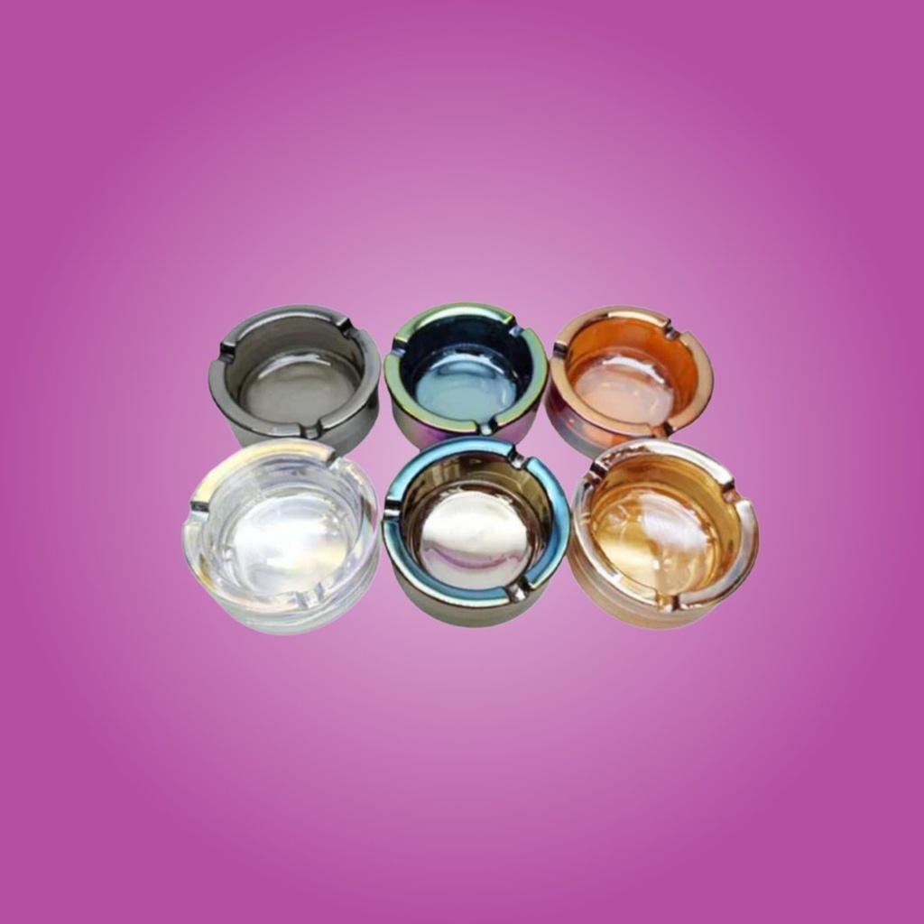 Round Electroplated Glass Ashtray