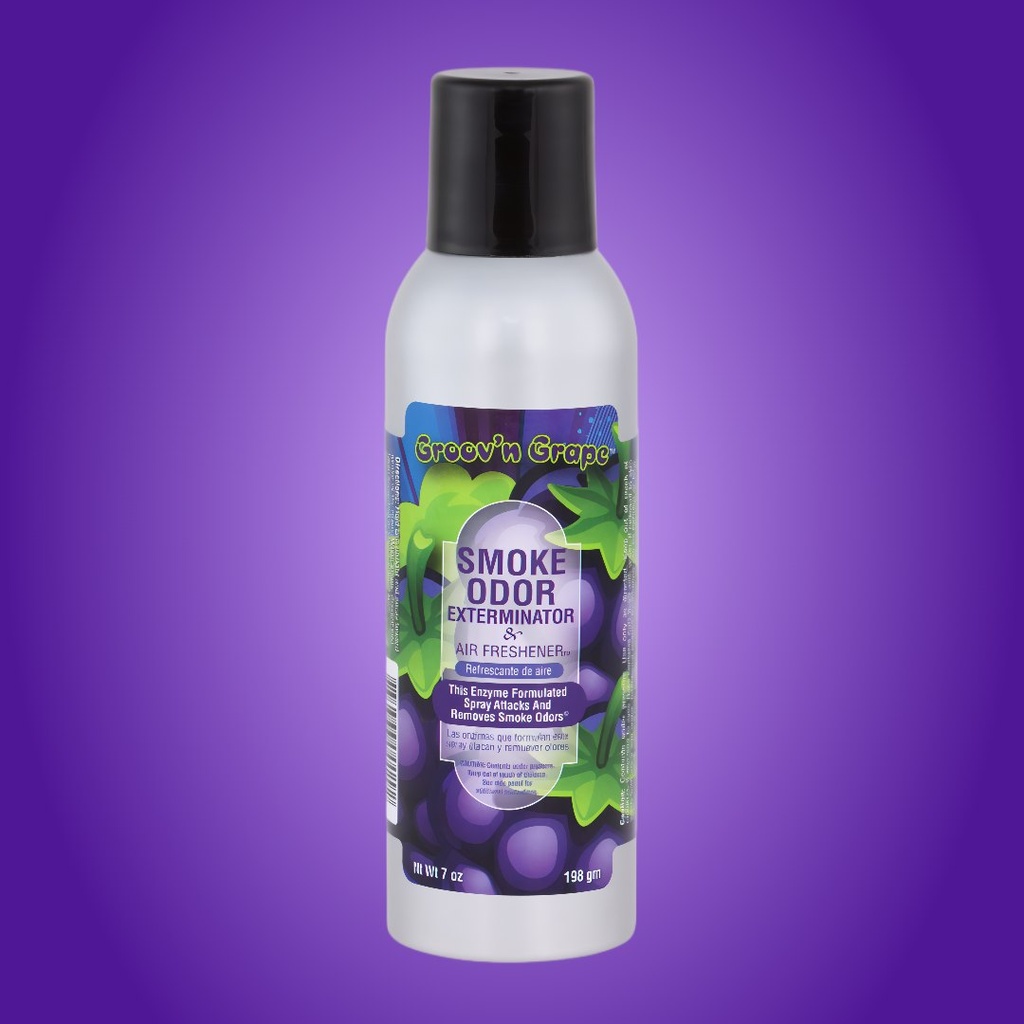 Aerosol Exterminador de Olores de Humo Groov’n Grape – Edición Limitada – 7 oz