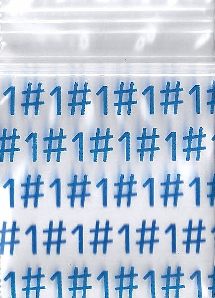 Blue #1 1.25x1.25 Inch Plastic Baggies 100 pcs.