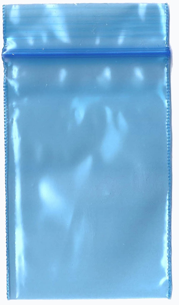 Sacs en plastique bleus de 1x1 pouce, 100 pièces.