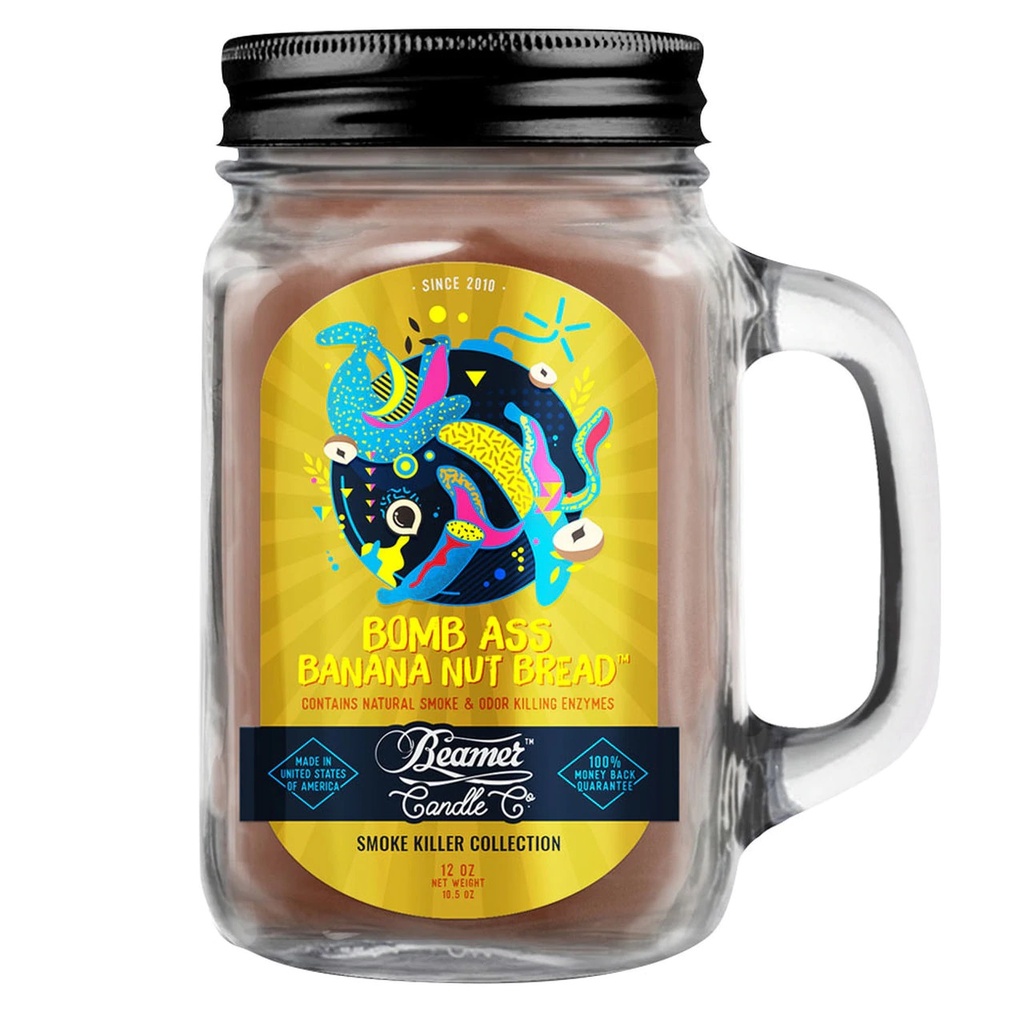 Beamer Candle Co. 12oz Glass Mason Jar - Bomb Ass Banana Nut Bread