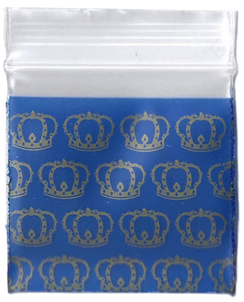 Gold Crown 1.25x1.25 Inch Plastic Baggies 100 pcs.