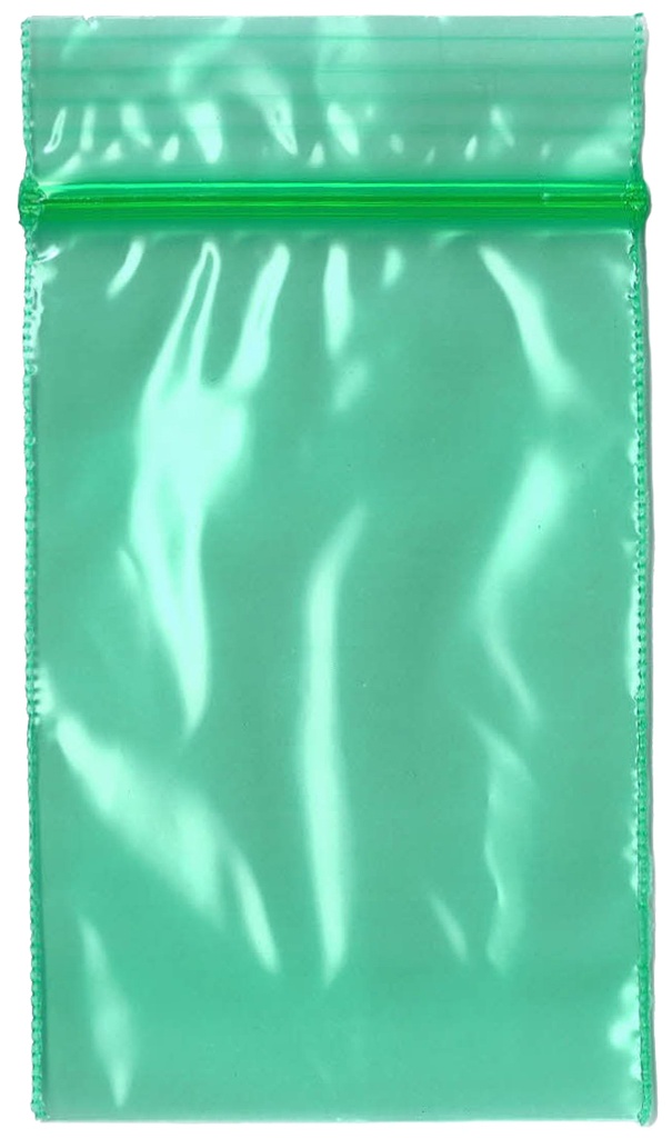 Green 2x2 Inch Plastic Baggies 100 pcs.