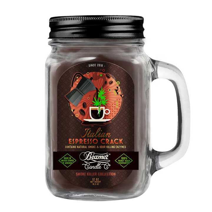 Beamer Candle Co. Pot en verre de 12 oz - Café italien fissuré