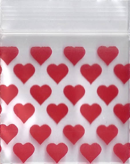 Hearts 1.5x1.5 Inch Plastic Baggies 1000 pcs.