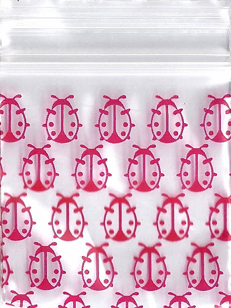 Lady Bug 1x1 Inch Plastic Baggies 100 pcs.