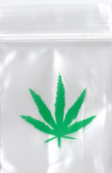 Marijuana Leaf 1x1 Inch Plastic Baggies 100 pcs.