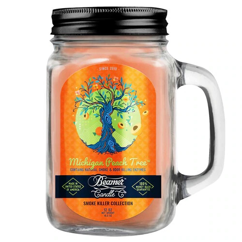 Beamer Candle Co. Pot en verre de 12 oz - Pêcher du Michigan