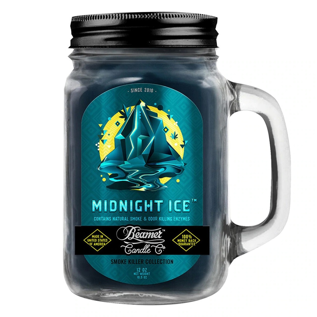 Beamer Candle Co. 12oz Glass Mason Jar - Midnight Ice