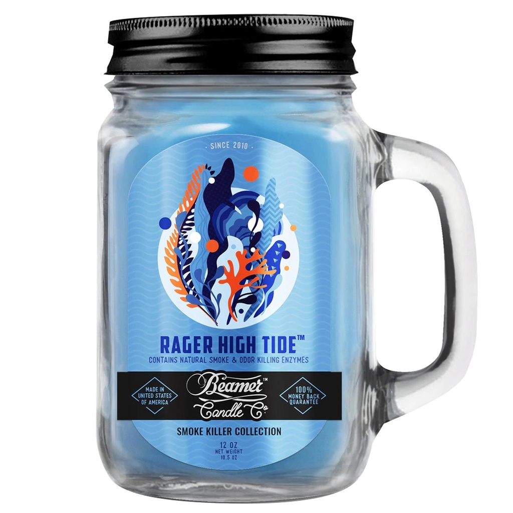 Beamer Candle Co. 12oz Glass Mason Jar - Rager High Tide