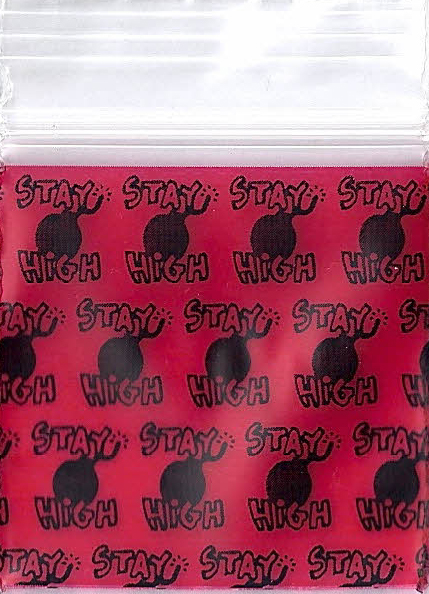 Red Stay High 1.25x1.25 Inch Plastic Baggies 100 pcs.