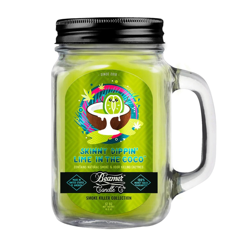 Beamer Candle Co. Pot en verre de 12 oz - Skinny Dippin' Lime dans le Coco