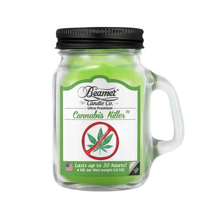 Beamer Candle Co. 4oz Glass Mason Jar - Cannabis Killer