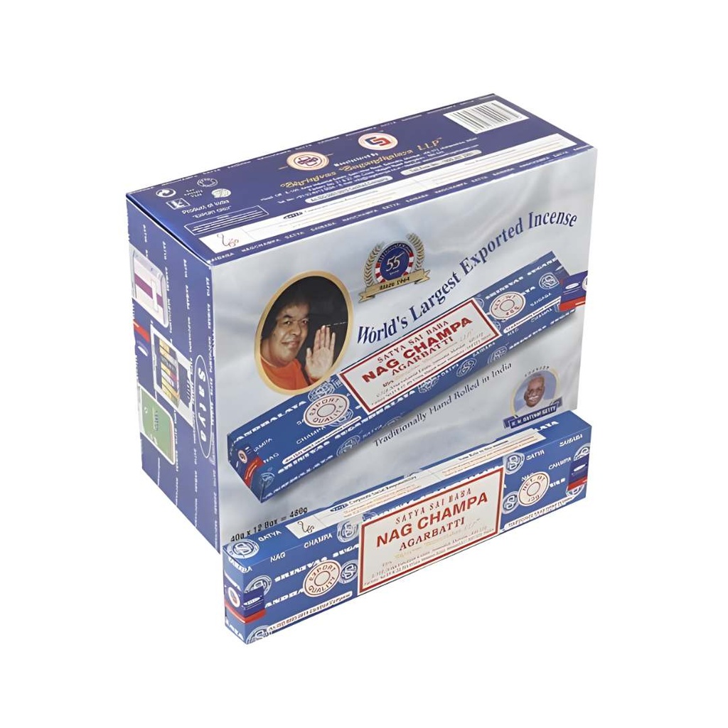 Nag Champa Incense Sticks 40g - Box of 12 Packs