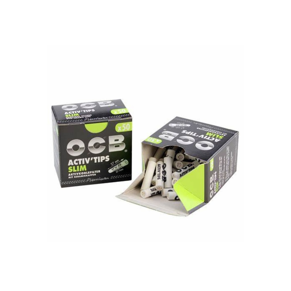 OCB Charcoal Filter Activ-Tips Slim Premium - Pack of 10
