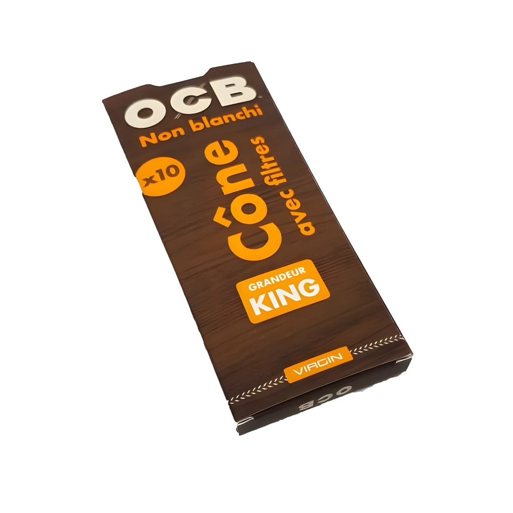 OCB Cône vierge avec filtres King Size - Non blanchi - Pack de 10