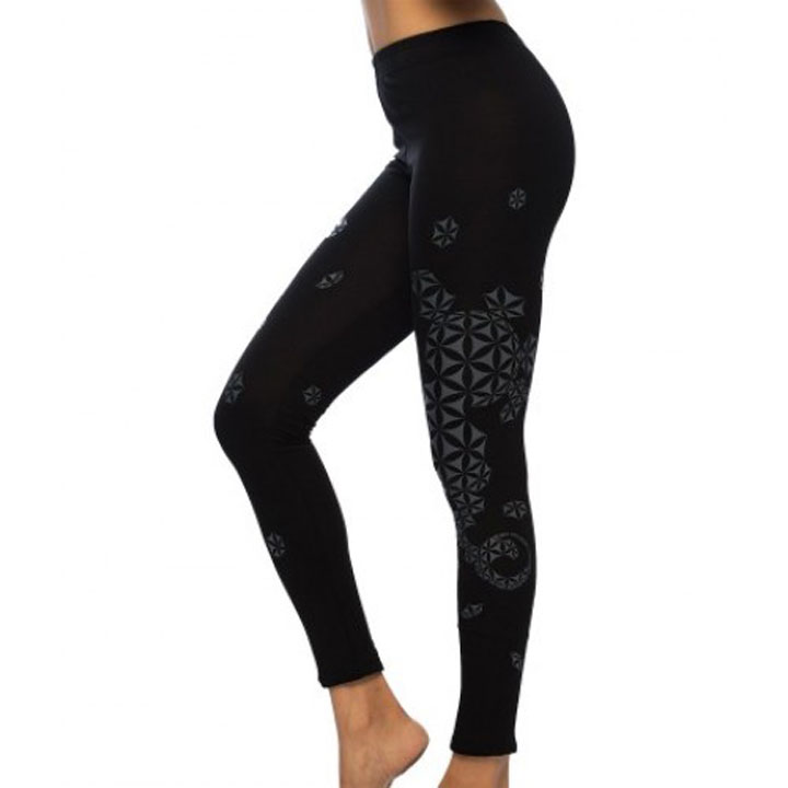 FLOWER OF LIFE Sacred Geometry Psy Printed Cotton Leggings/Yoga Pants