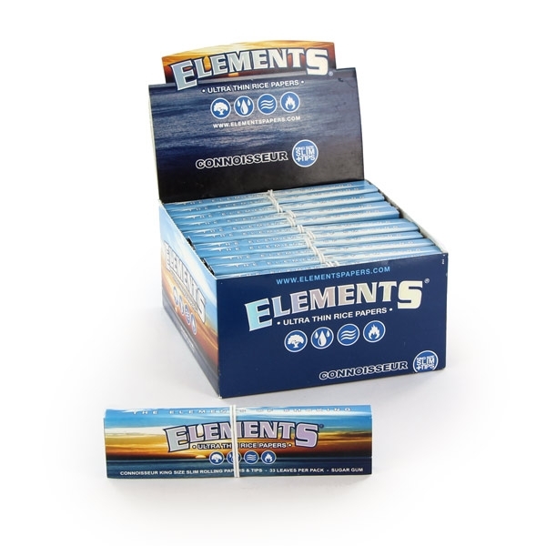 Elements King Size Slim 110mm Connoisseur Rolling Papers with Tips 1 Box