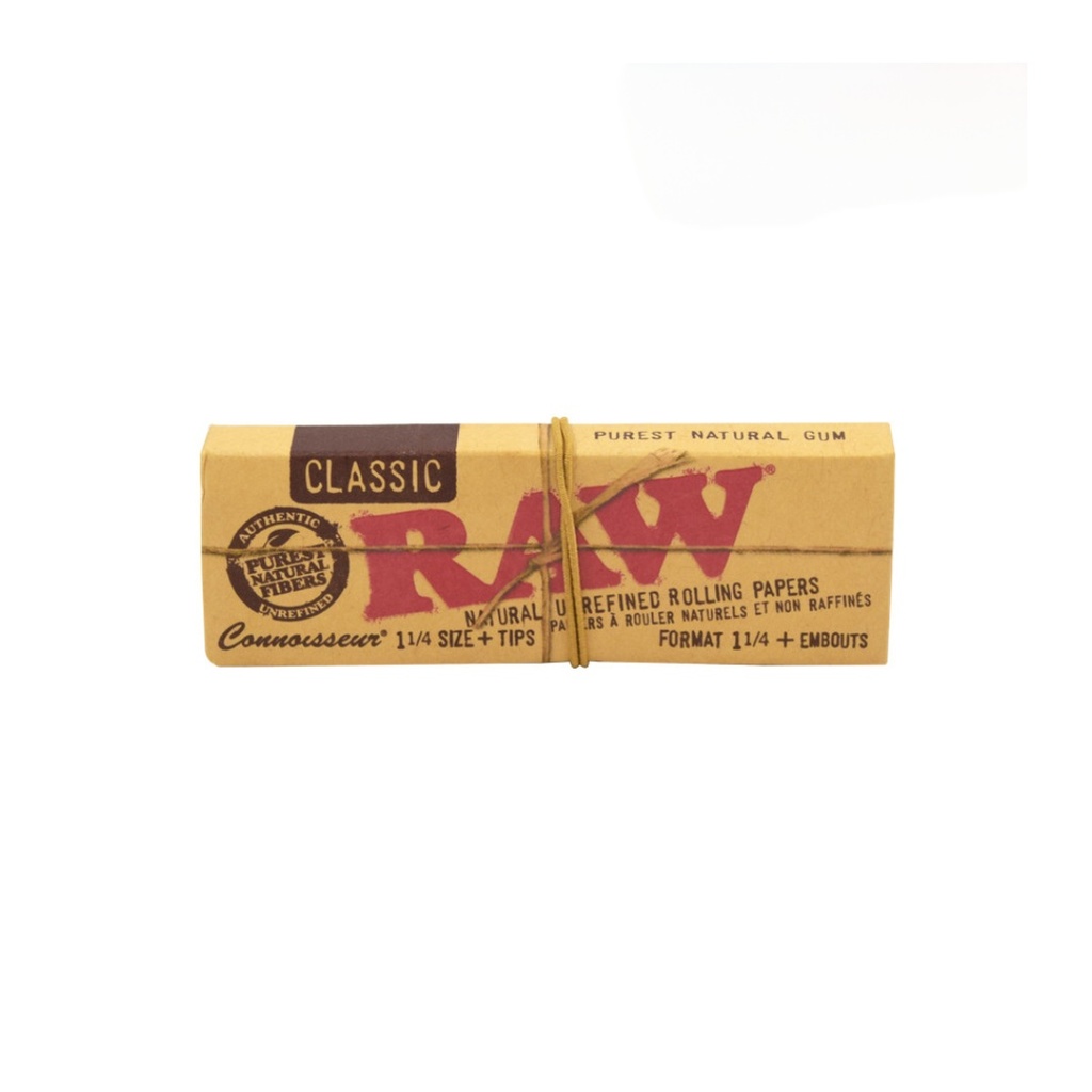 Papiers à rouler Raw Classic Connoisseur 1 1/4 avec filtres