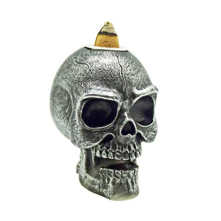 Small Backflow Incense Holder -- Skull