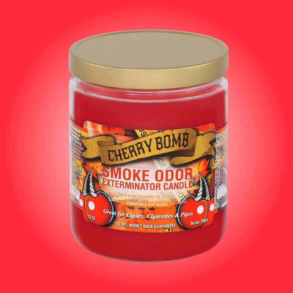 Bombe de Cerise – Bougie Éliminatrice d’Odeurs de Fumée – 13 oz
