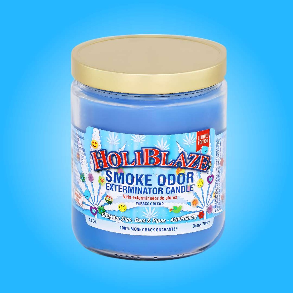 Bougie Éliminatrice d’Odeurs de Fumée – Holiblaze – 13 oz