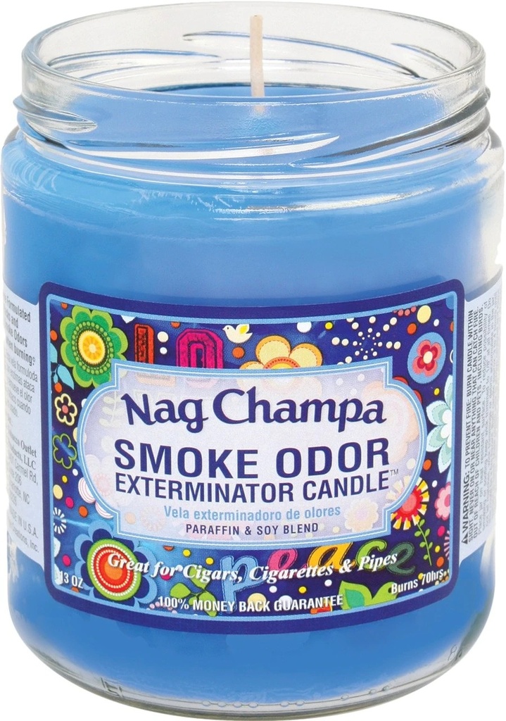 Bougie exterminatrice d'odeur de fumée - 13 oz - Nag Champa