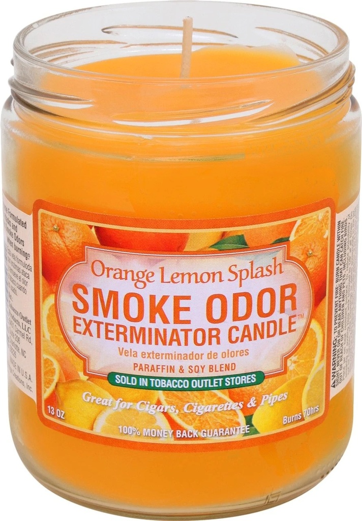 Bougie Éliminatrice d’Odeurs de Fumée – Éclaboussure Orange Citron