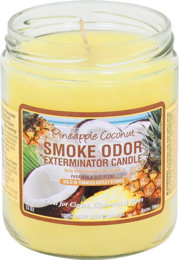 Bougie exterminatrice d'odeur de fumée - 13 oz - Ananas Coco