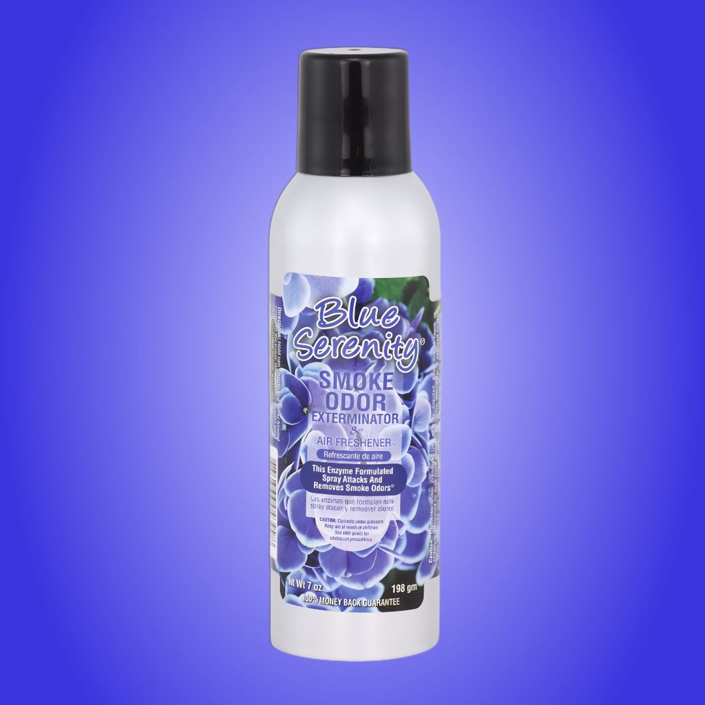 Serenidad Azul - Aerosol Exterminador de Olores de Humo - 7 oz