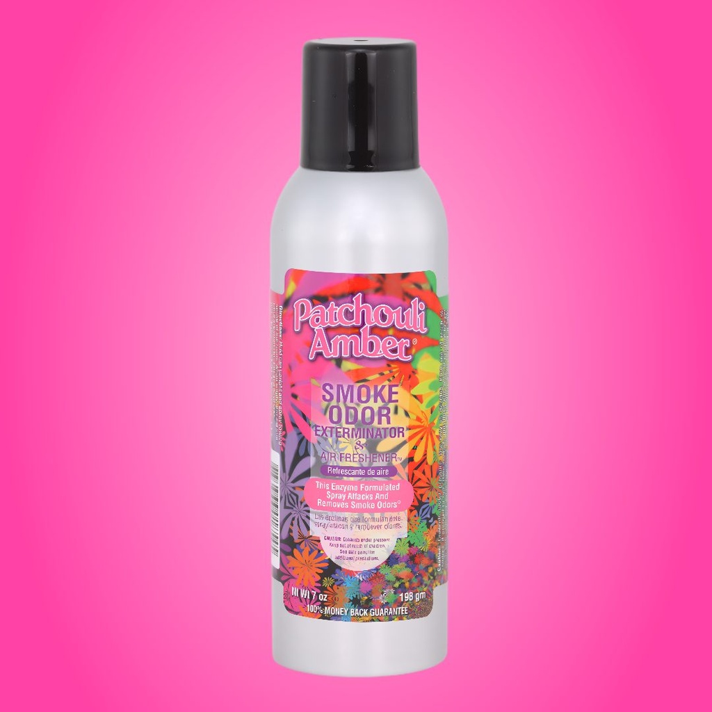 Patchouli & Ambre - Spray Exterminateur d’Odeurs de Fumée - 7 oz