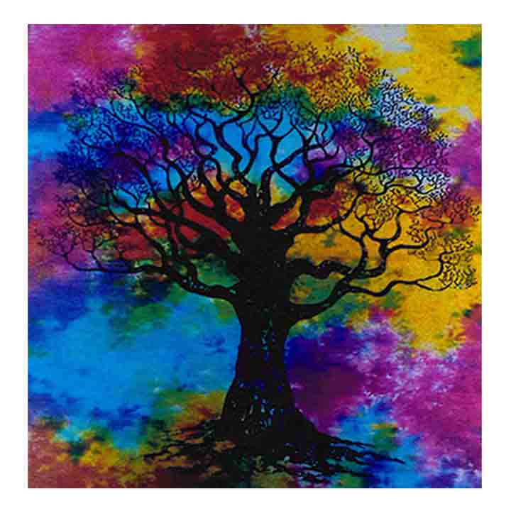 Tapisserie Tie Dye Arbre Cosmique