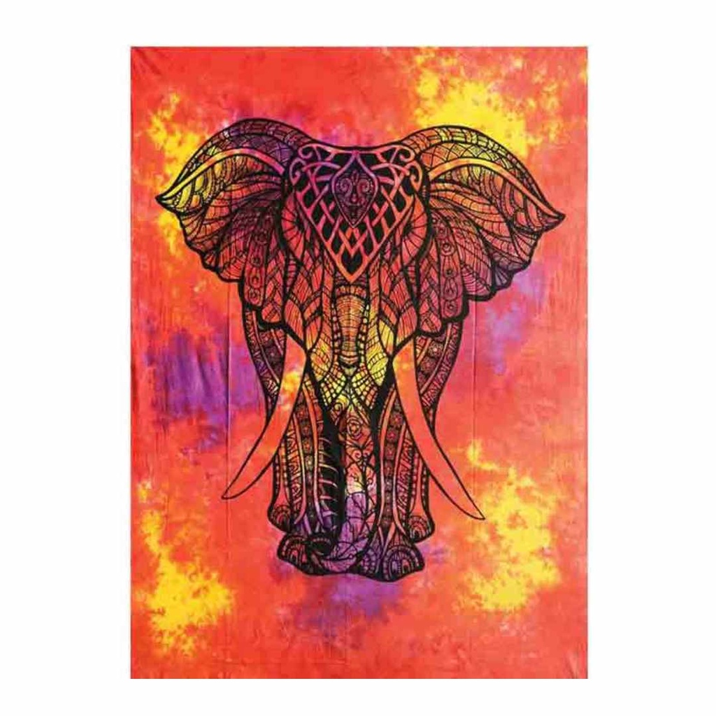 Tapisserie Mandala Éléphant Tye Dye 55x85