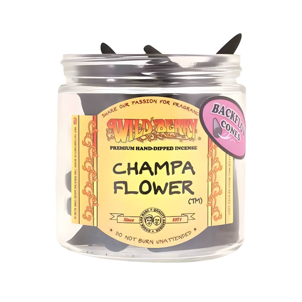 Champa Flower Backflow Incense from Wild Berry -- Pack of 25 Cones