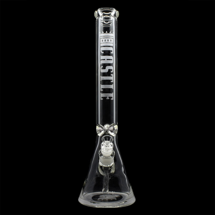 18 pouces 9mm Beaker Bong clair avec une base ultra épaisse de Castle Glass