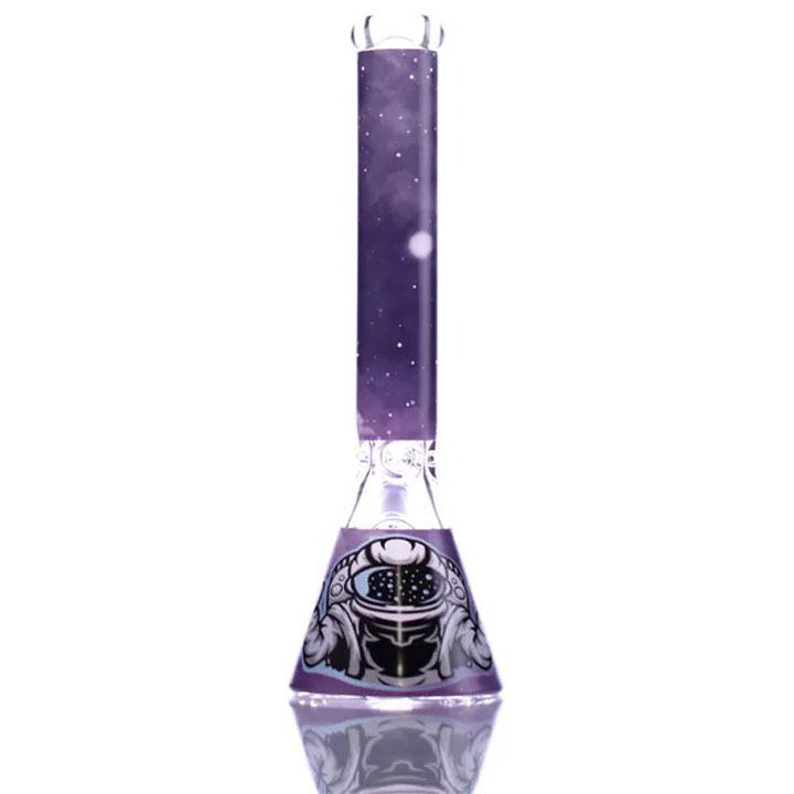 16 Inch 9mm Astronaut Beaker Bong with Color Top and Thick Base from Castle Glass