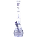 17 Inch 7mm Clear Beaker Bong Double Showerhead  with Thick Base from Castle Glass