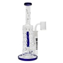 Rig en verre de 10 pouces avec un percuteur vertical en ligne et des accents de couleur de Castle Glass