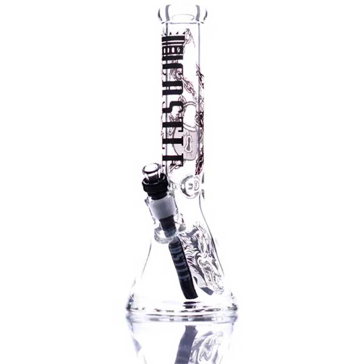 14 Inch 9mm Hell Hound Beaker Bong with Thick Base from Castle Glass