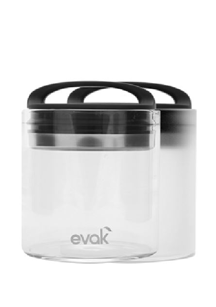 1 Compact Evak Clear Glass Storage Container with Air-Tight Lids 16 oz
