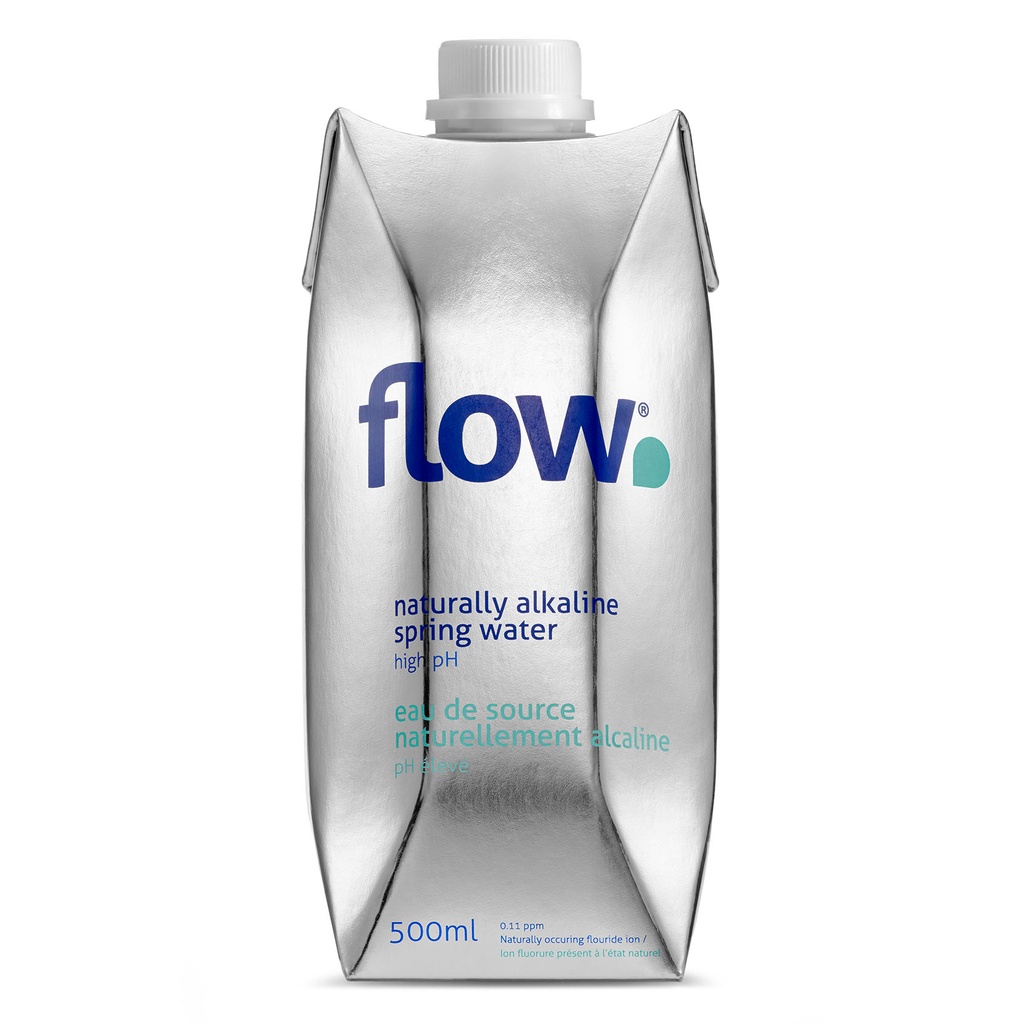 Flacon de 500 ml d'eau alcaline naturelle Flow - lot de 12