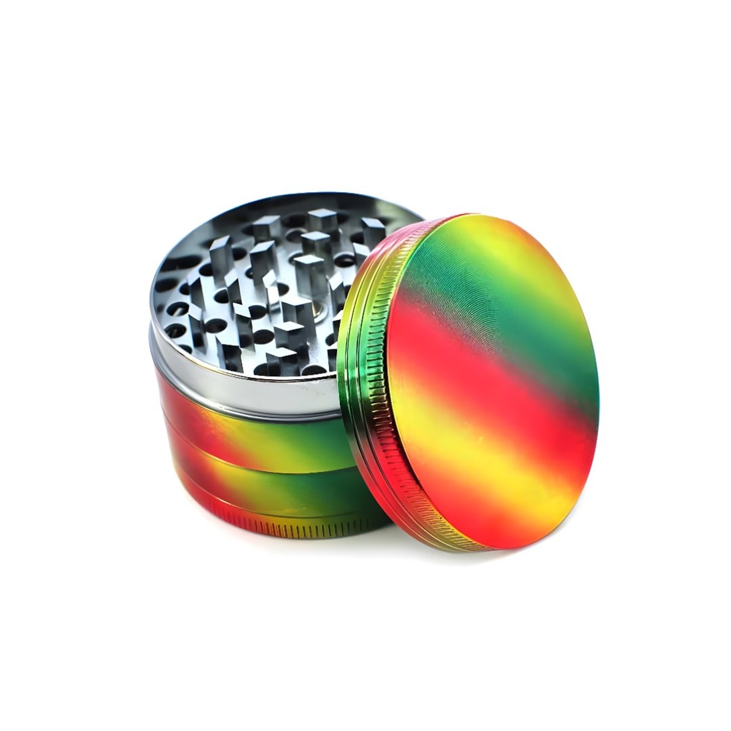 4 Piece Aluminum Grinder Pollinator 2.2 Inch - Rasta