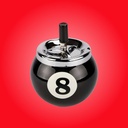 8 Ball Spin Handle Ceramic Ashtray