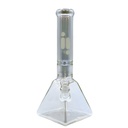 14 Inch Infyniti Metallic Mirror Finish Pyramid Base  Glass Bong with Ice Pinch