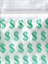 Dollar Signs 1.25x1.25 Inch Plastic Baggies 1000 pcs.