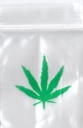 Feuille de marijuana 2x3 pouces sachets en plastique 100 pièces.