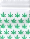 Sacs en plastique Multi Marijuana Leaf 1x1 pouce, 100 pièces.